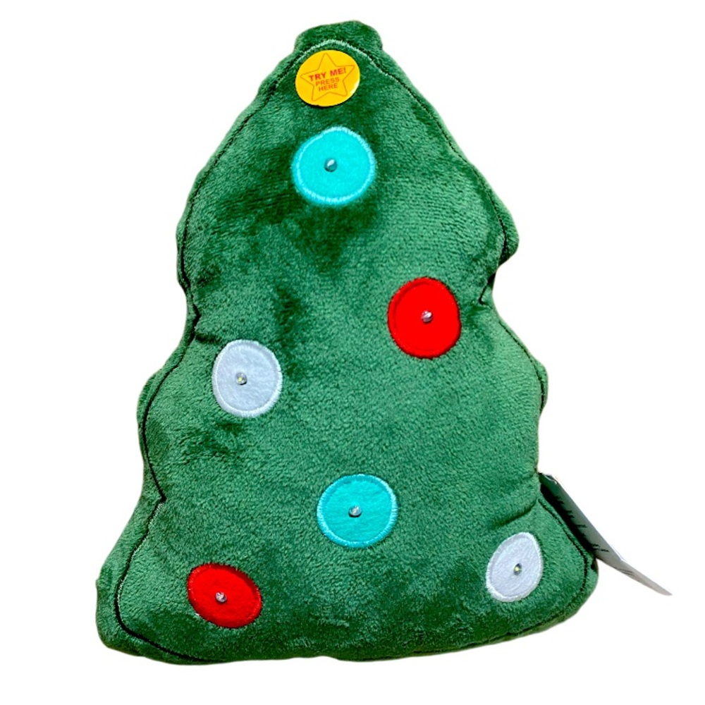 Christmas Tree LED Light Up Decorative Throw Pillow NWT